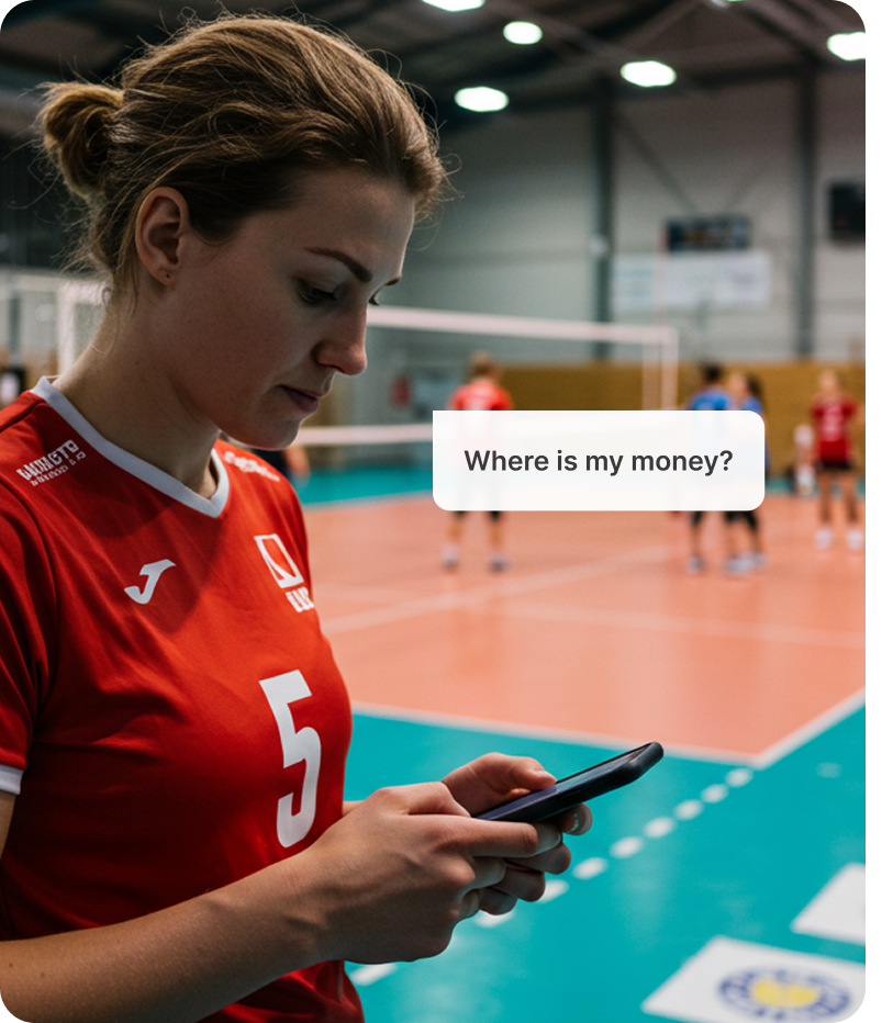 Athlete payment challenges illustration